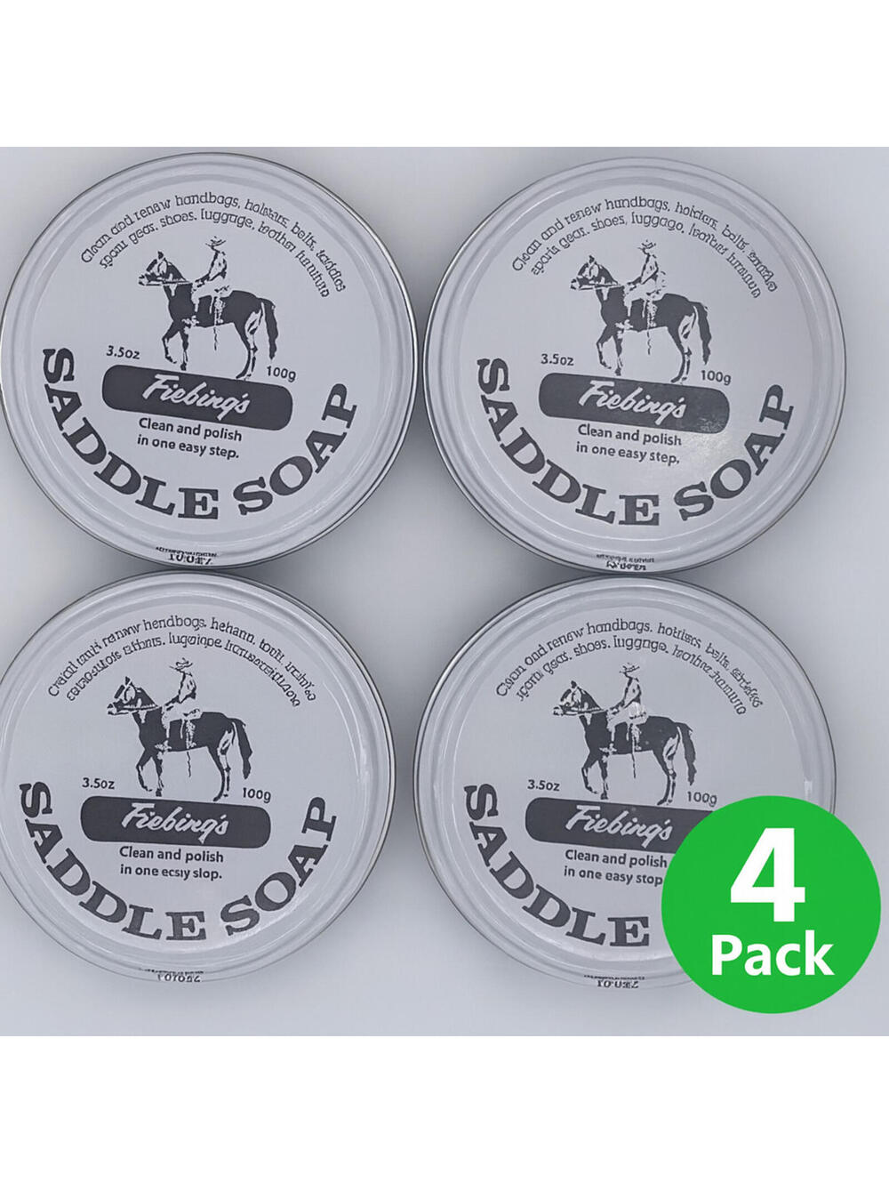 Fiebing's Saddle Soap White 3.5 oz Leather Cleaner 4 Pack